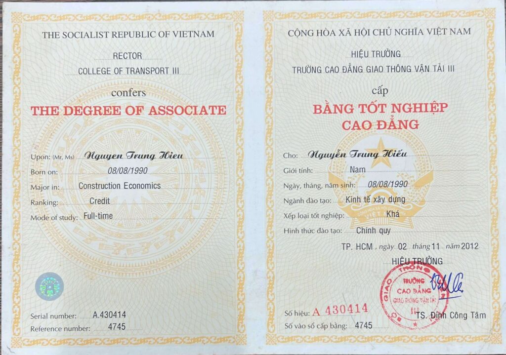 bang cap cua hieu tymo