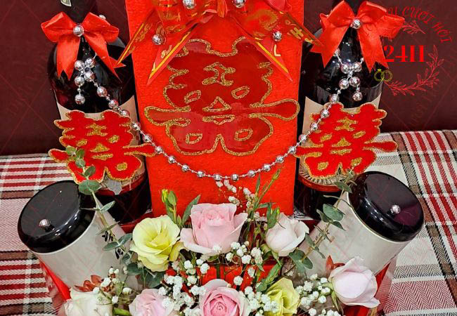 Mâm quả trà – rượu – đèn